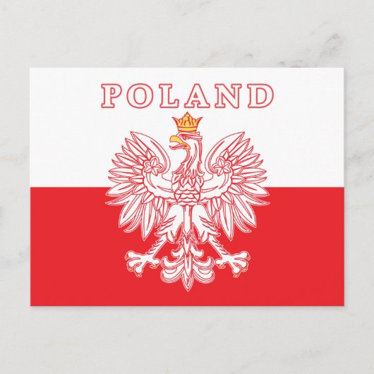 Polen met rode Poolse adelaar Briefkaart (Voorkant)