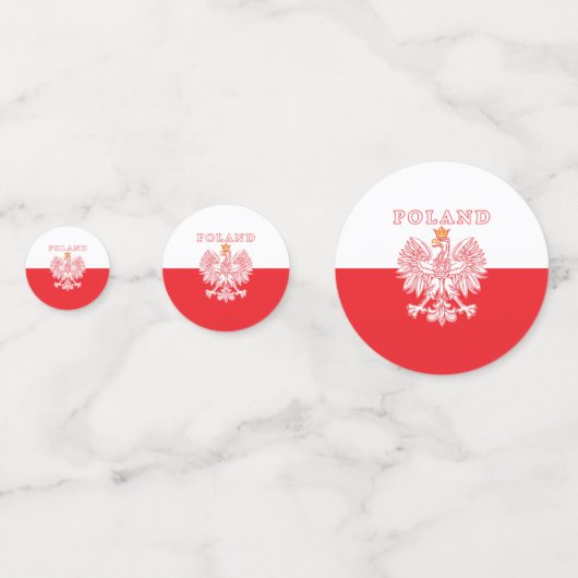 Polen met rode Poolse adelaar Confetti (Achterkanten)