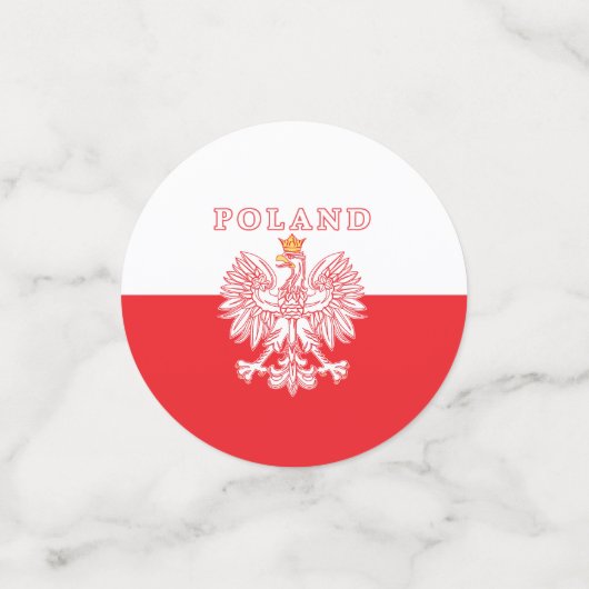 Polen met rode Poolse adelaar Confetti (Kleine voorkant)