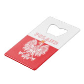 Polen met rode Poolse adelaar Creditkaart Flessenopener (Voorkant Gekanteld)