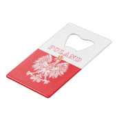 Polen met rode Poolse adelaar Creditkaart Flessenopener (Achterkant Gekanteld)