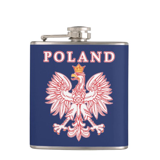 Polen met rode Poolse adelaar Heupfles (Voorkant)