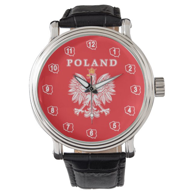 Polen met rode Poolse adelaar Horloge (Voorkant)