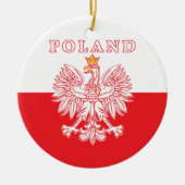 Polen met rode Poolse adelaar Keramisch Ornament (Voorkant)