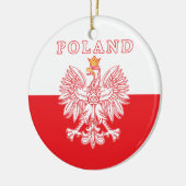Polen met rode Poolse adelaar Keramisch Ornament (Links)