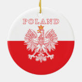 Polen met rode Poolse adelaar Keramisch Ornament (Achterkant)