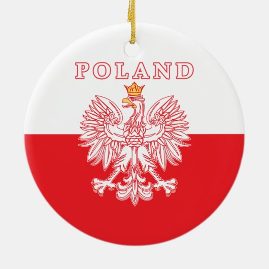 Polen met rode Poolse adelaar Keramisch Ornament (Achterkant)