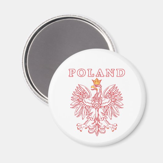 Polen met rode Poolse adelaar Magneet (Voorkant / Achterkant)