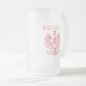 Polen met rode Poolse adelaar Matglas Bierpul (Voorkant rechts)