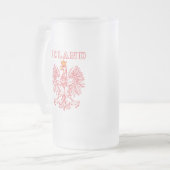 Polen met rode Poolse adelaar Matglas Bierpul (Voorkant links)