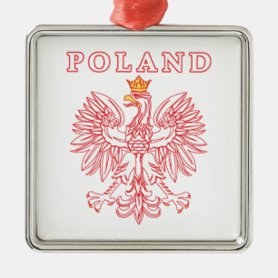Polen met rode Poolse adelaar Metalen Ornament