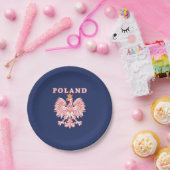 Polen met rode Poolse adelaar Papieren Bordje (Feest)