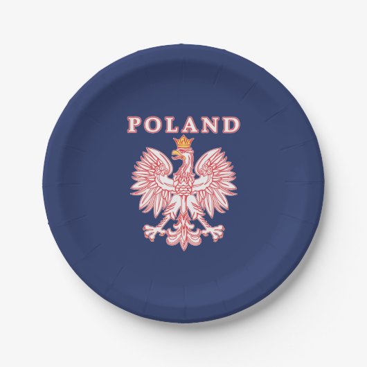 Polen met rode Poolse adelaar Papieren Bordje (Voorkant)