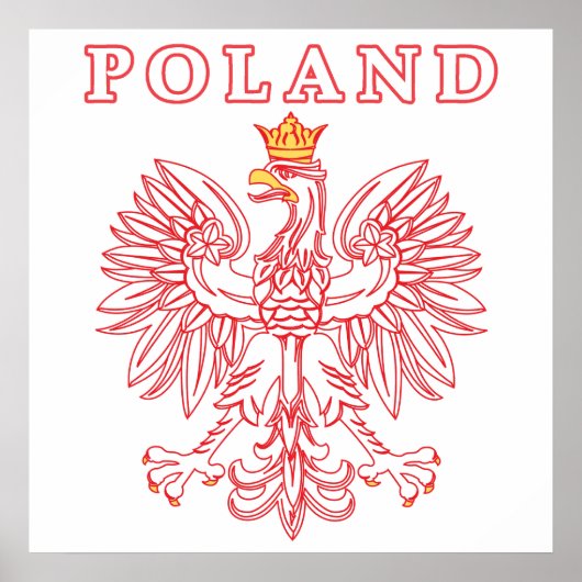 Polen met rode Poolse adelaar Poster (Voorkant)