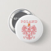Polen met rode Poolse adelaar Ronde Button 5,7 Cm (Voorkant /achterkant)