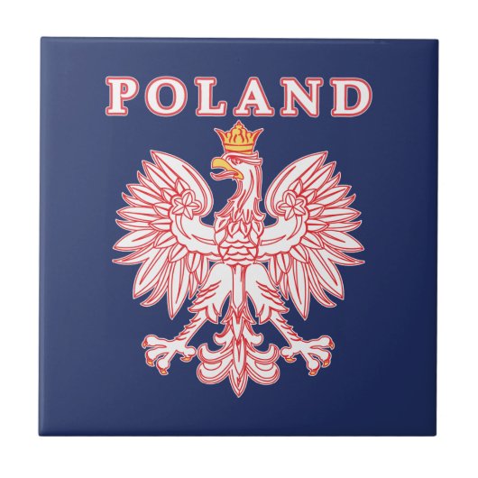 Polen met rode Poolse adelaar Tegeltje (Voorkant)