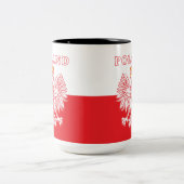 Polen met rode Poolse adelaar Tweekleurige Koffiemok (Center)