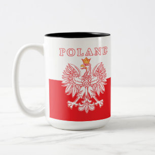 Polen met rode Poolse adelaar Tweekleurige Koffiemok