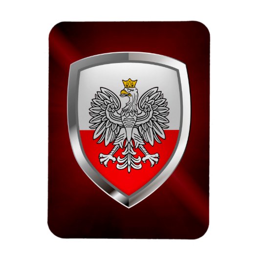 Polen Metallic Emblem Magneet (Verticaal)