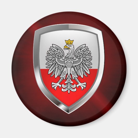 Polen Metallic Emblem Magneet (Voorkant)