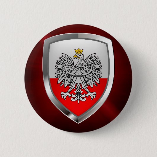 Polen Metallic Emblem Ronde Button 5,7 Cm (Voorkant)