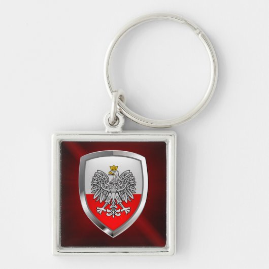 Polen Metallic Emblem Sleutelhanger (Voorkant)
