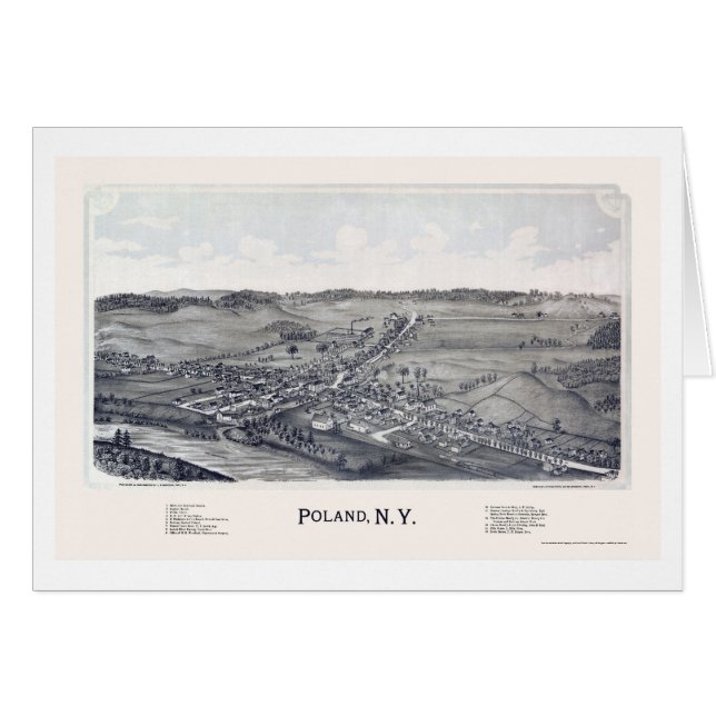 Polen, NY Panoramic Map - 1890 (Voorkant Horizontaal)
