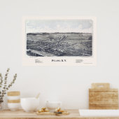 Polen, NY Panoramic Map - 1890 Poster (Keuken)