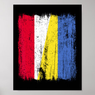 Polen Oekraine Half Vlag Pools Oekraïense Erfgoed Poster