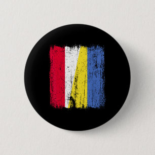 Polen Oekraine Half Vlag Pools Oekraïense Erfgoed Ronde Button 5,7 Cm