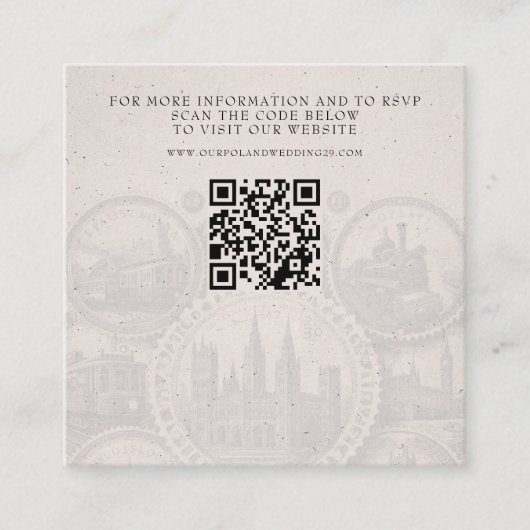 Polen Paspoort bruiloft QR Informatiekaartje (Voorkant)