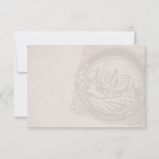 Polen Paspoort bruiloft RSVP Kaartje (Achterkant)