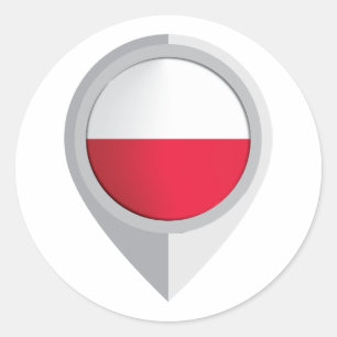 Polen Pin Locatie Vlag Ronde Sticker