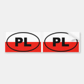 Polen PL Europees ovaal Bumpersticker (Voorkant)