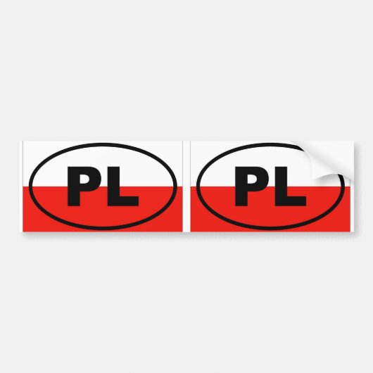 Polen PL Europees ovaal Bumpersticker (Voorkant)