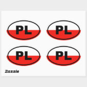 Polen PL Europees Ovale Sticker (Vel)