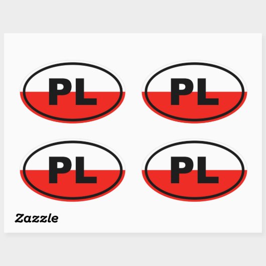 Polen PL Europees Ovale Sticker (Vel)