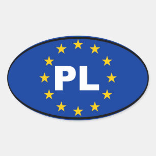 Polen PL Europese Unie Ovale Sticker