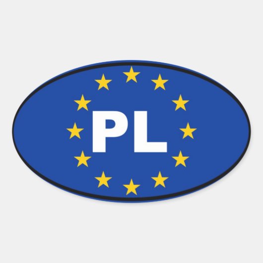 Polen PL Europese Unie Ovale Sticker (Voorkant)