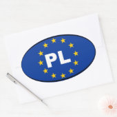 Polen PL Europese Unie Ovale Sticker (Envelop)
