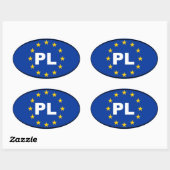 Polen PL Europese Unie Ovale Sticker (Vel)