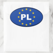 Polen PL Europese Unie Ovale Sticker (Tas)