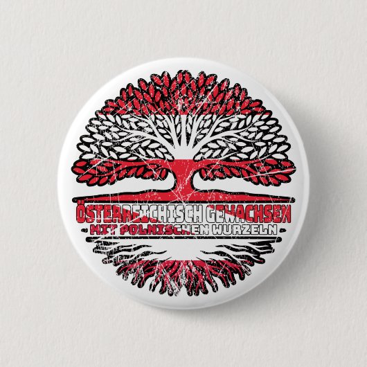 Polen Pole Österreichisch Österreich Baum Ronde Button 5,7 Cm (Voorkant)