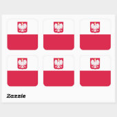 Polen/Polen/Poolse vlag Vierkante Sticker (Vel)