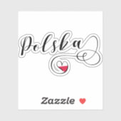 Polen Polska Hart Vlag Sticker (Vel)