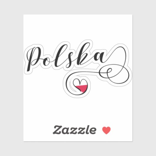 Polen Polska Hart Vlag Sticker (Vel)