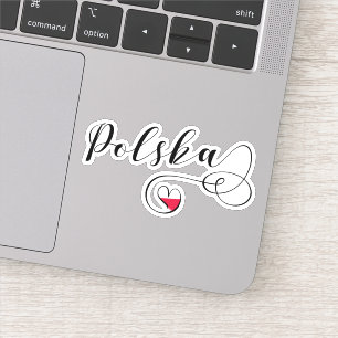 Polen Polska Heart Flag Sticker