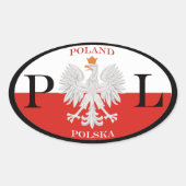 Polen Polska PL Ovale Sticker (Voorkant)