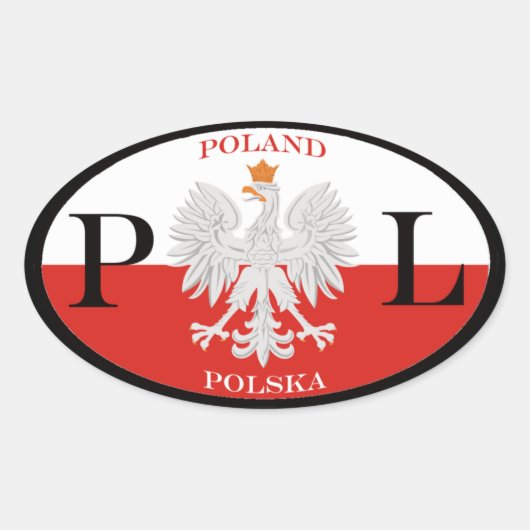 Polen Polska PL Ovale Sticker (Voorkant)