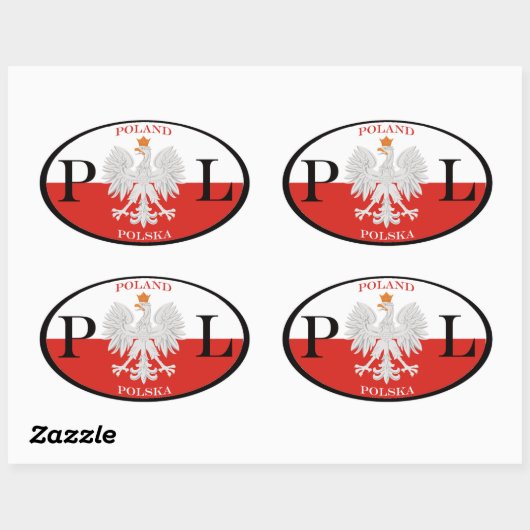 Polen Polska PL Ovale Sticker (Vel)